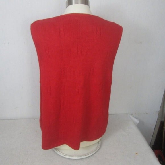 Marisa Christina vintage Women ugly Christmas Sweater Scottie Dog button vest L - Picture 8 of 10